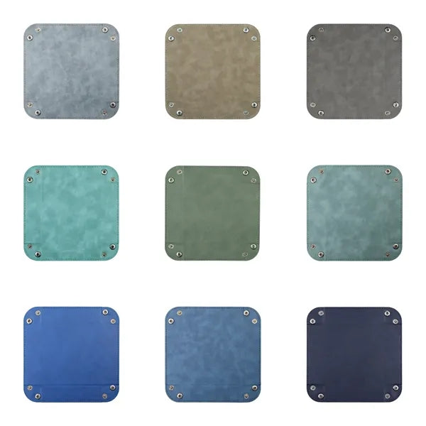 Foldable Square PU Leather Dice Tray