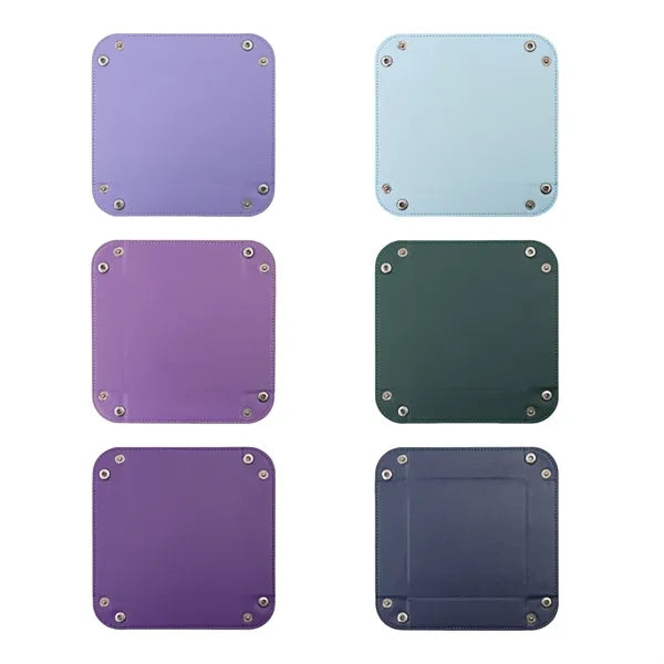 Foldable Square PU Leather Dice Tray