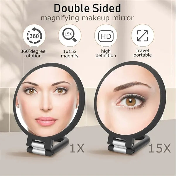 15X Double Sided Magnifying Handheld Mirror