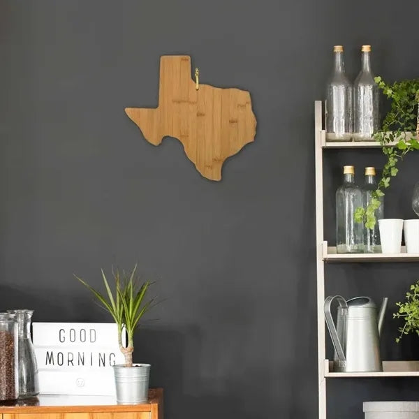 Texas Shaped Eco-Friendly Bamboo Serving Cutting Board