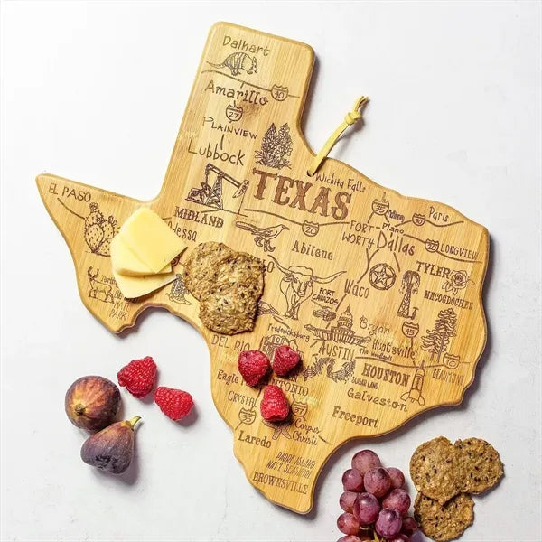 Texas Shaped Eco-Friendly Bamboo Serving Cutting Board