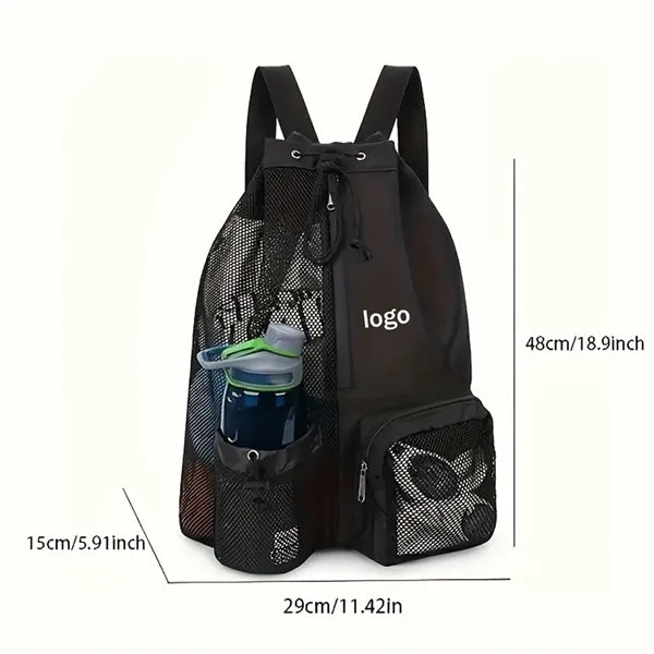 Mesh Beach Backpack Swimming Waterproof Drawstring Bag
