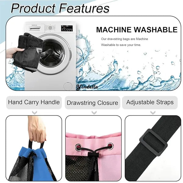 Mesh Beach Backpack Swimming Waterproof Drawstring Bag