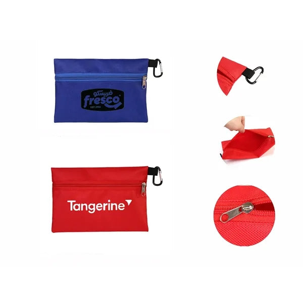 Utility Zipper Pouch with Carabiner