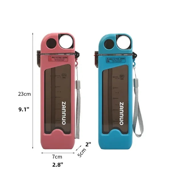 12oz Square Sports Water Bottle with Straw Locking Lid