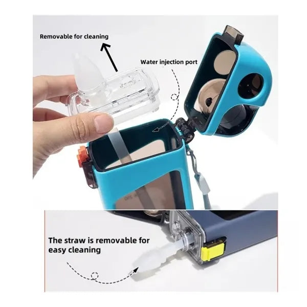 12oz Square Sports Water Bottle with Straw Locking Lid