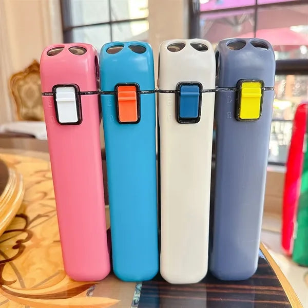 12oz Square Sports Water Bottle with Straw Locking Lid