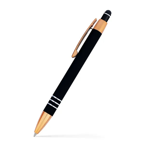 Penny Stylus Satin Soft Touch Click Metal Pen - Copper Accen