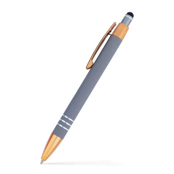 Penny Stylus Satin Soft Touch Click Metal Pen - Copper Accen