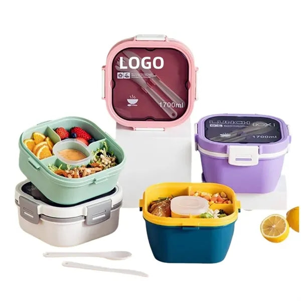 Double Layer Bento Lunch Box with Utensil Slot