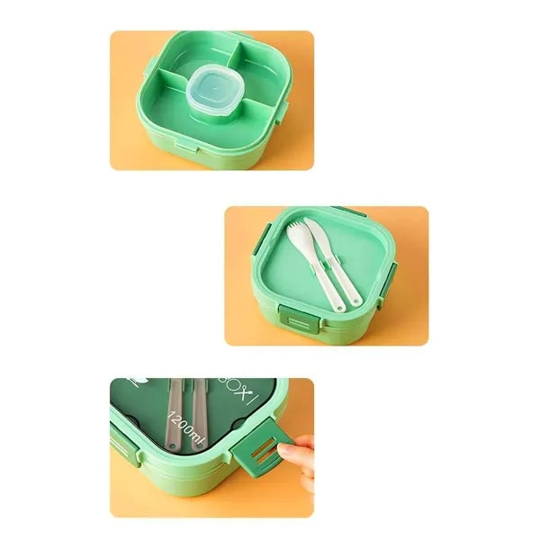 Double Layer Bento Lunch Box with Utensil Slot