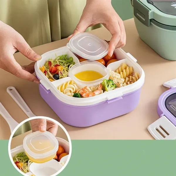 Double Layer Bento Lunch Box with Utensil Slot