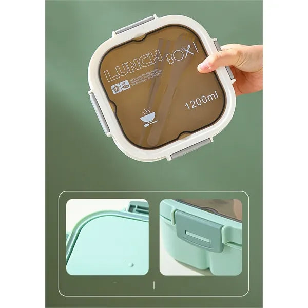 Double Layer Bento Lunch Box with Utensil Slot