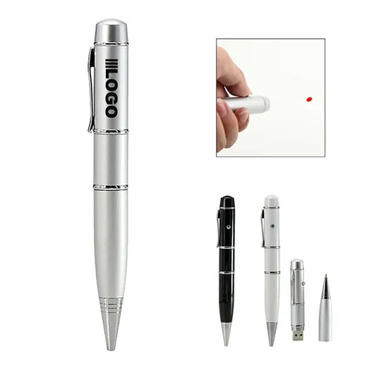 Flash Drive Ball Point Pen With Laser Light