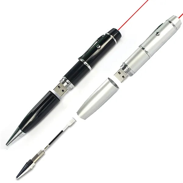 Flash Drive Ball Point Pen With Laser Light