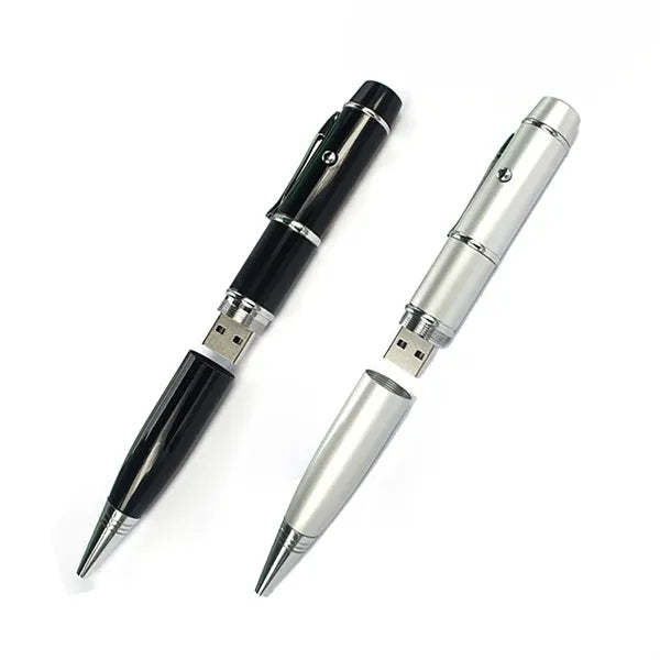 Flash Drive Ball Point Pen With Laser Light