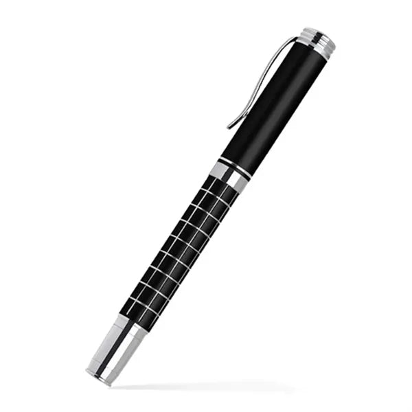Grid Barrel Rollerball Metal Pen