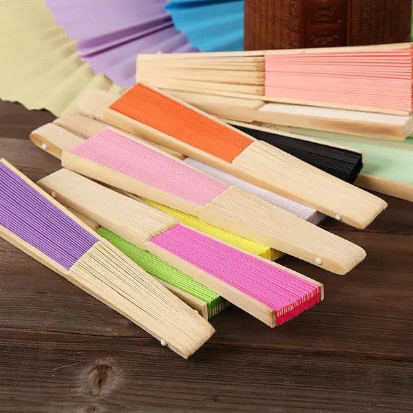 Portable Wedding Favor Eco Paper Bamboo Folding Hand Fan
