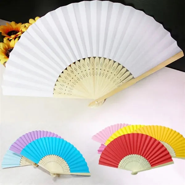 Portable Wedding Favor Eco Paper Bamboo Folding Hand Fan