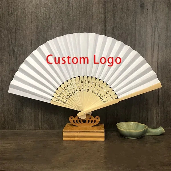 Portable Wedding Favor Eco Paper Bamboo Folding Hand Fan
