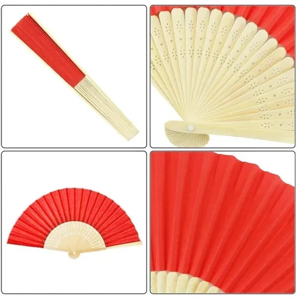 Portable Wedding Favor Eco Paper Bamboo Folding Hand Fan