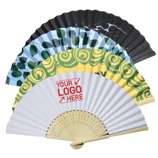 Portable Wedding Favor Eco Paper Bamboo Folding Hand Fan