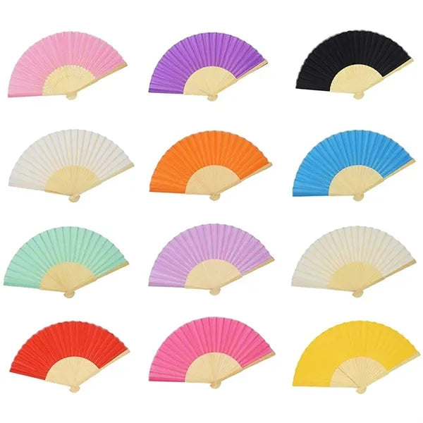 Portable Wedding Favor Eco Paper Bamboo Folding Hand Fan