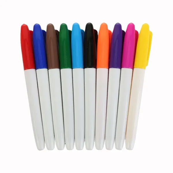 6" Plastic 12-Color Permanent Marker Pen