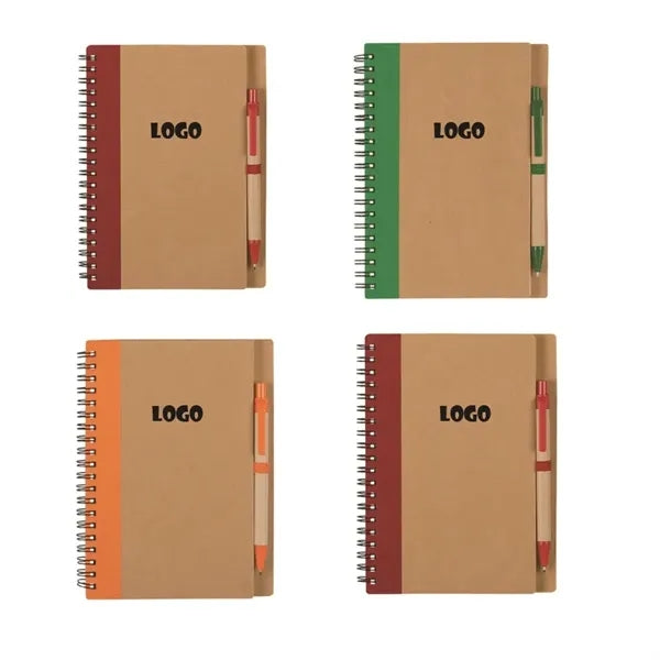 Eco-Friendly Spiral Notebook with Recycled Pen