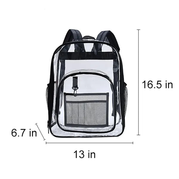 Large Capacity PVC Student Transparent Clear Zipper Backpack