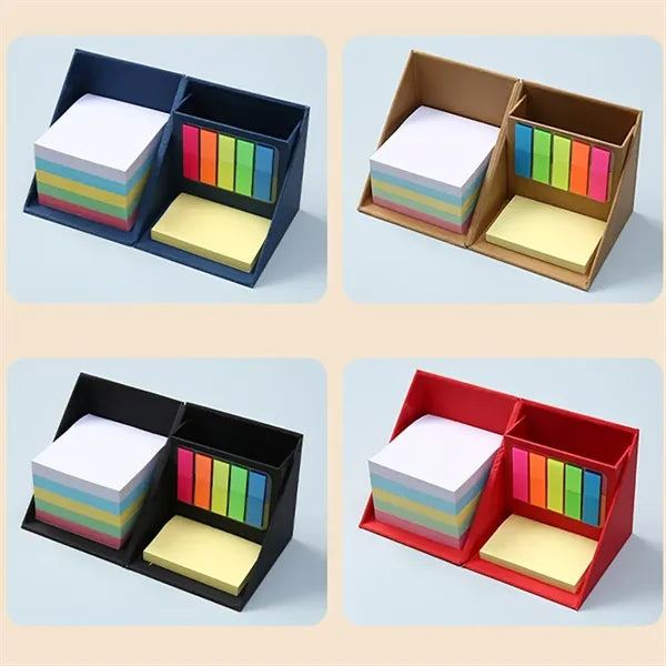 Cube Post Notes Memo Pad Box With Pencil Holder