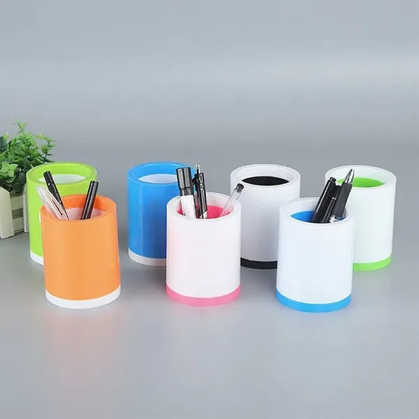 Cylindrical Plastic Desk Pen Pencil Holder