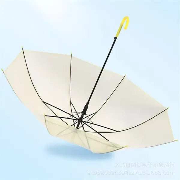 Pastel Color Straight Shaft Transparent Umbrella