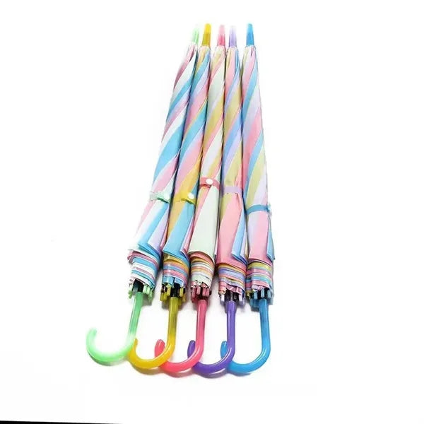 Pastel Color Straight Shaft Transparent Umbrella