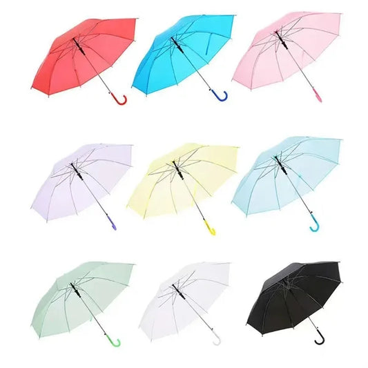 Pastel Color Straight Shaft Transparent Umbrella