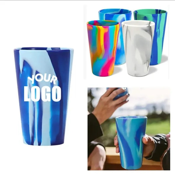 16 oz Marble Pattern Silicone Cup