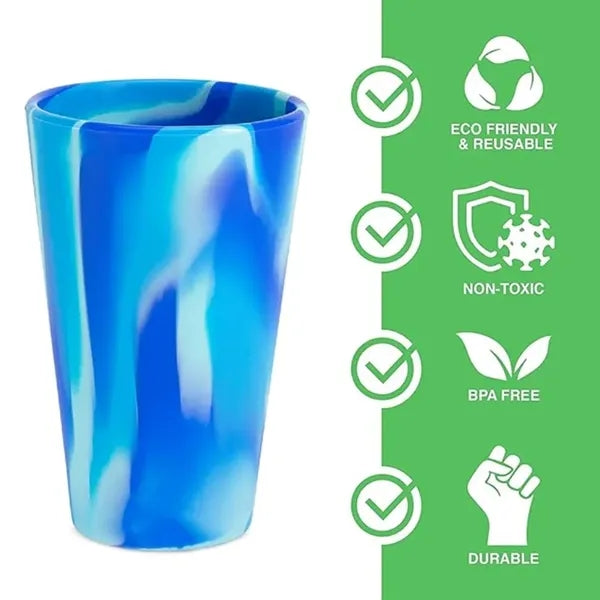 16 oz Marble Pattern Silicone Cup