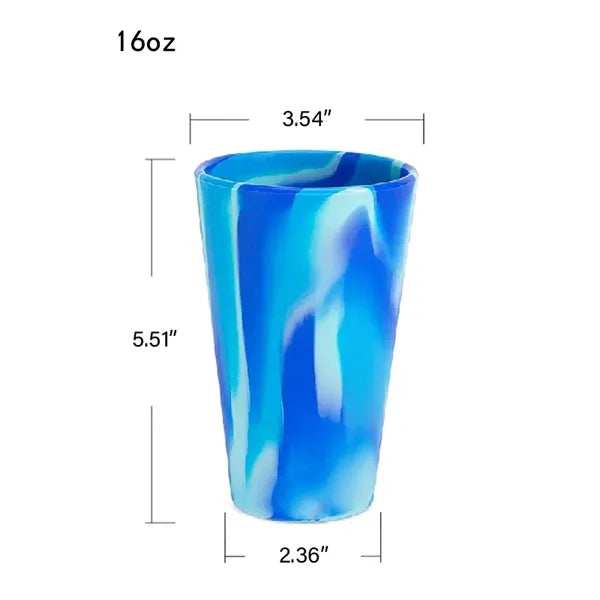 16 oz Marble Pattern Silicone Cup