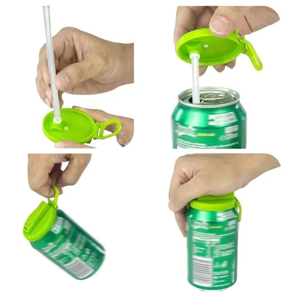 Can Lid with Straw Handle