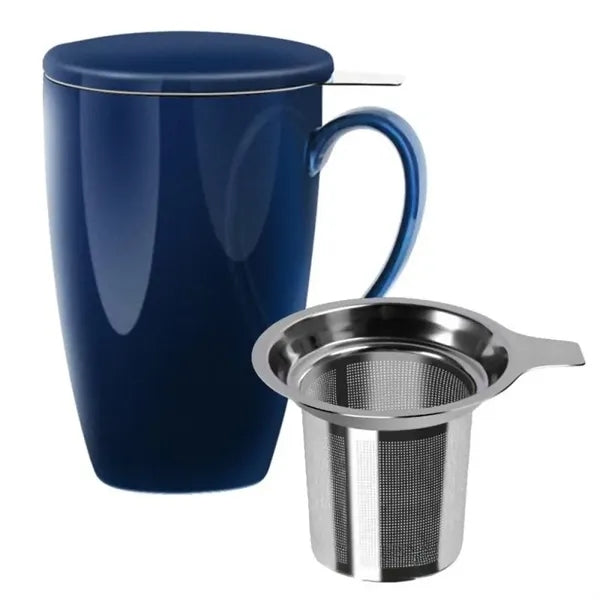 15oz Premium Ceramic Tea Cup with Infuser