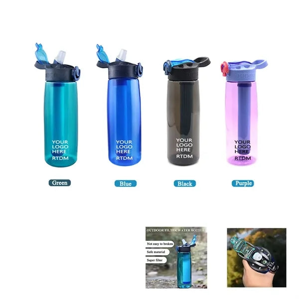 FDA-Certified 22oz Tritan Outdoor Filter Bottle With Compass