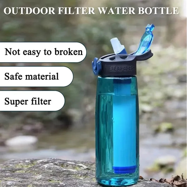 FDA-Certified 22oz Tritan Outdoor Filter Bottle With Compass