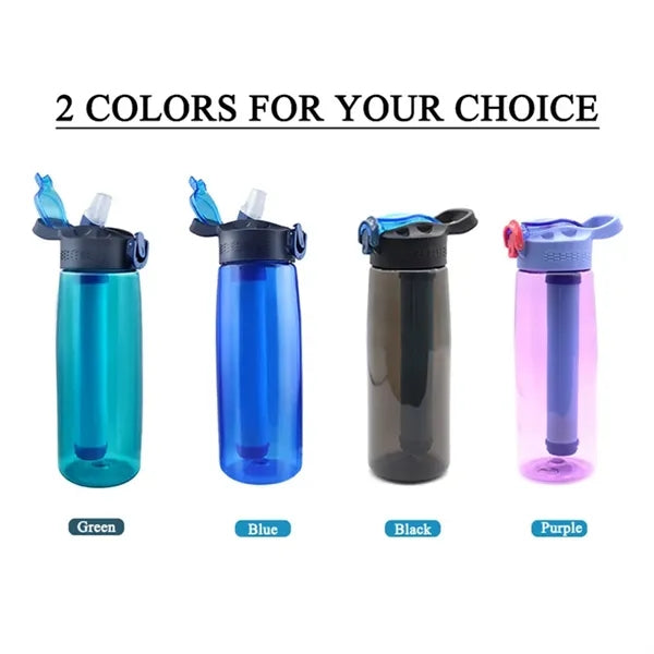 FDA-Certified 22oz Tritan Outdoor Filter Bottle With Compass