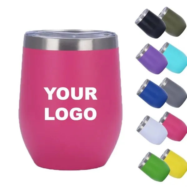12oz Double Wall Stainless Steel Vacuum Insulated Cup with L