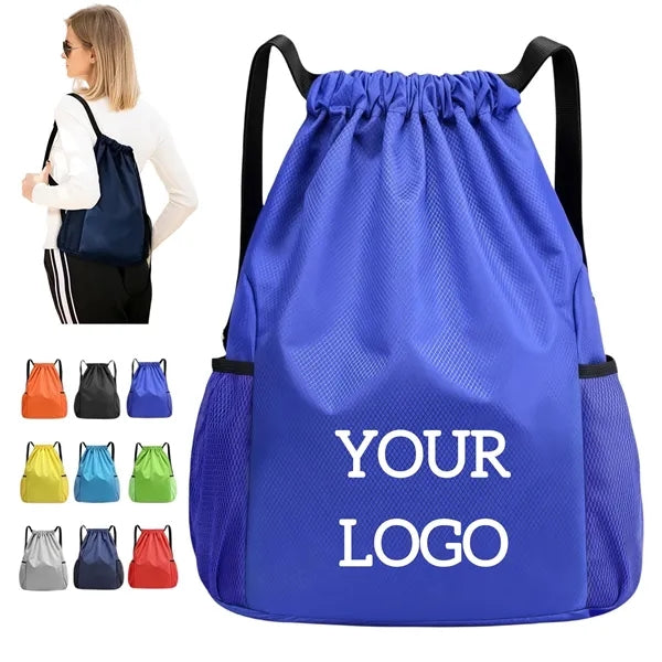 Lightweight Drawstring Backpack with Pockets