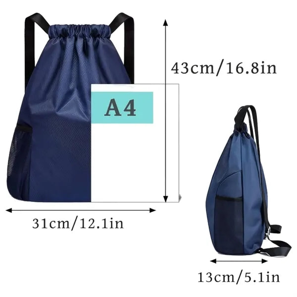 Lightweight Drawstring Backpack with Pockets