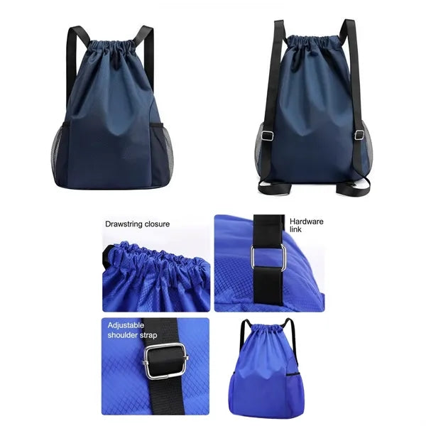 Lightweight Drawstring Backpack with Pockets