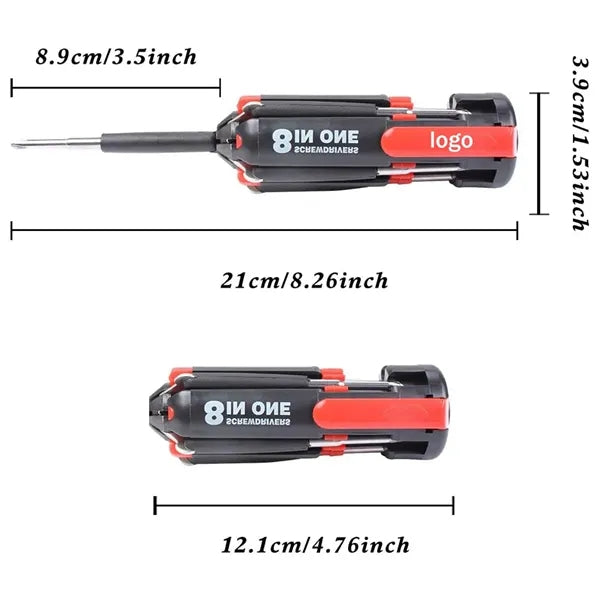 8 in 1 Screwdriver with Flashlight