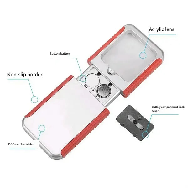 Retractable Magnifier with LED Light