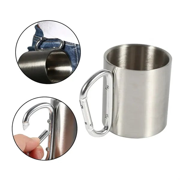 13Oz. Stainless Steel Mug with Carabiner Handle